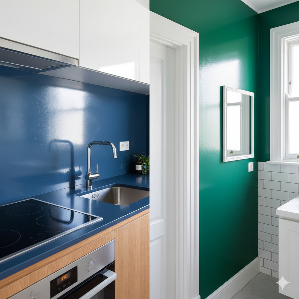 Peinture brillante pour salle de bain